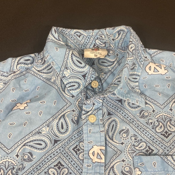 Wes And Willy North Caroline Tar Herls Mens Blue Short Sleeve Button Up Shirt M - Picture 7 of 12